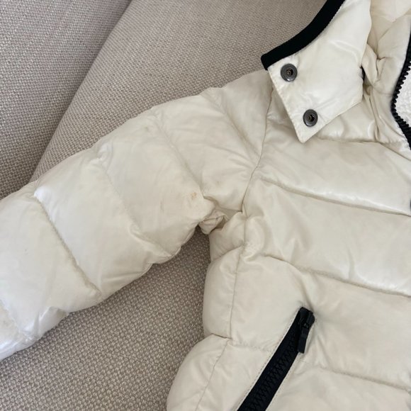 Moncler Baby Giubbotto Coat White Ivory Down Puffer Jacket Enfant Size 2 - Picture 4 of 13